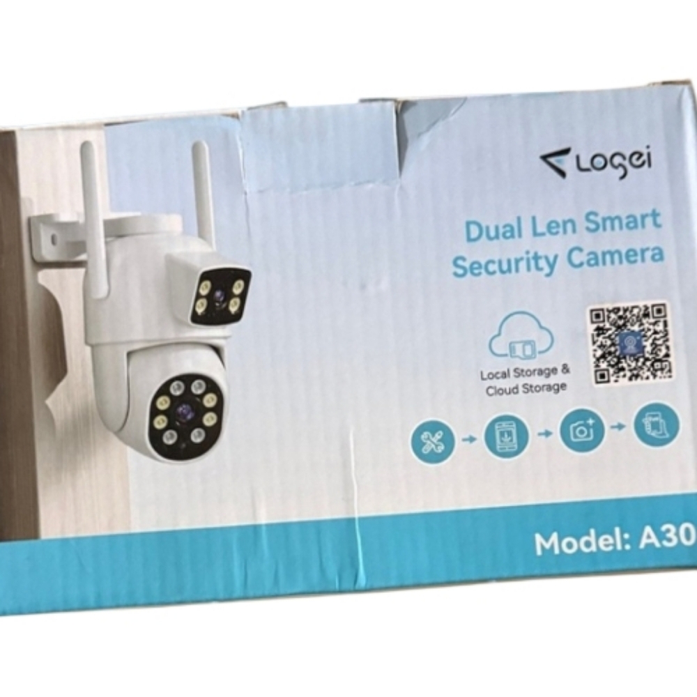 Dual Lens Smart Security Camera - White NIB